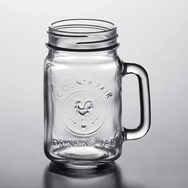 Drinking Mason Jar with Handle